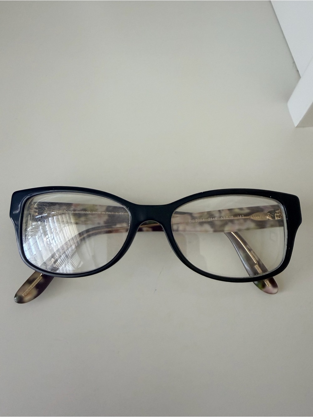DOLCE & GABBANA DG 3204 53mm Black Floral Glasses Lenses Women’s Made in Italy